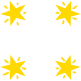 3x3 square of stars; the corners are yellow, the center is empty, and the rest are white